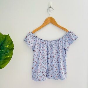 GARAGE | Floral Off The Shoulder Lilac Top Size Small